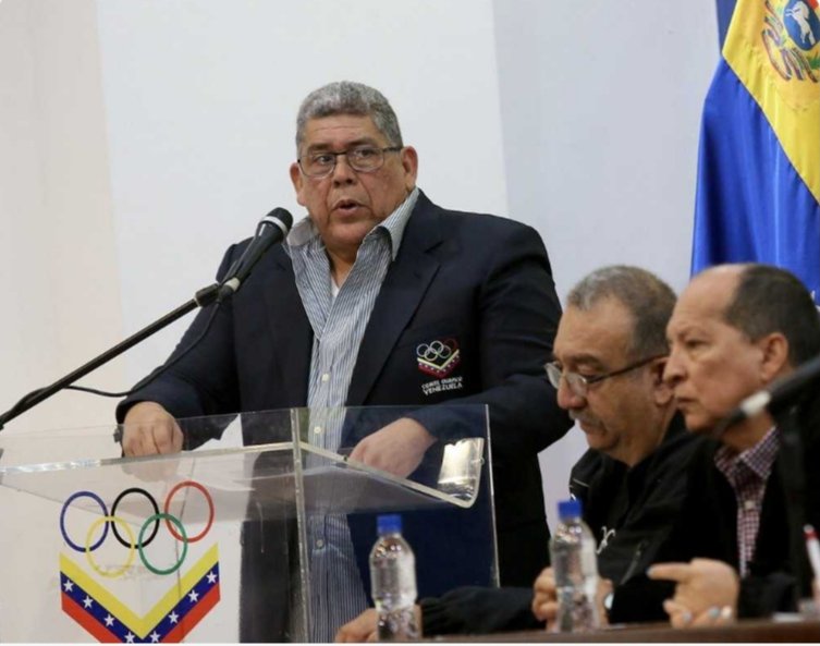 Presidente del Comité Olímpico Venezolano (COV), Eduardo Álvarez. Foto: Twitter Iván Ballesteros (@plomoparejo)
