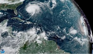Imagen satelital del huracán Fiona. Foto EFE