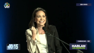 María Corina Machado durante el debate de la Primaria 2023.