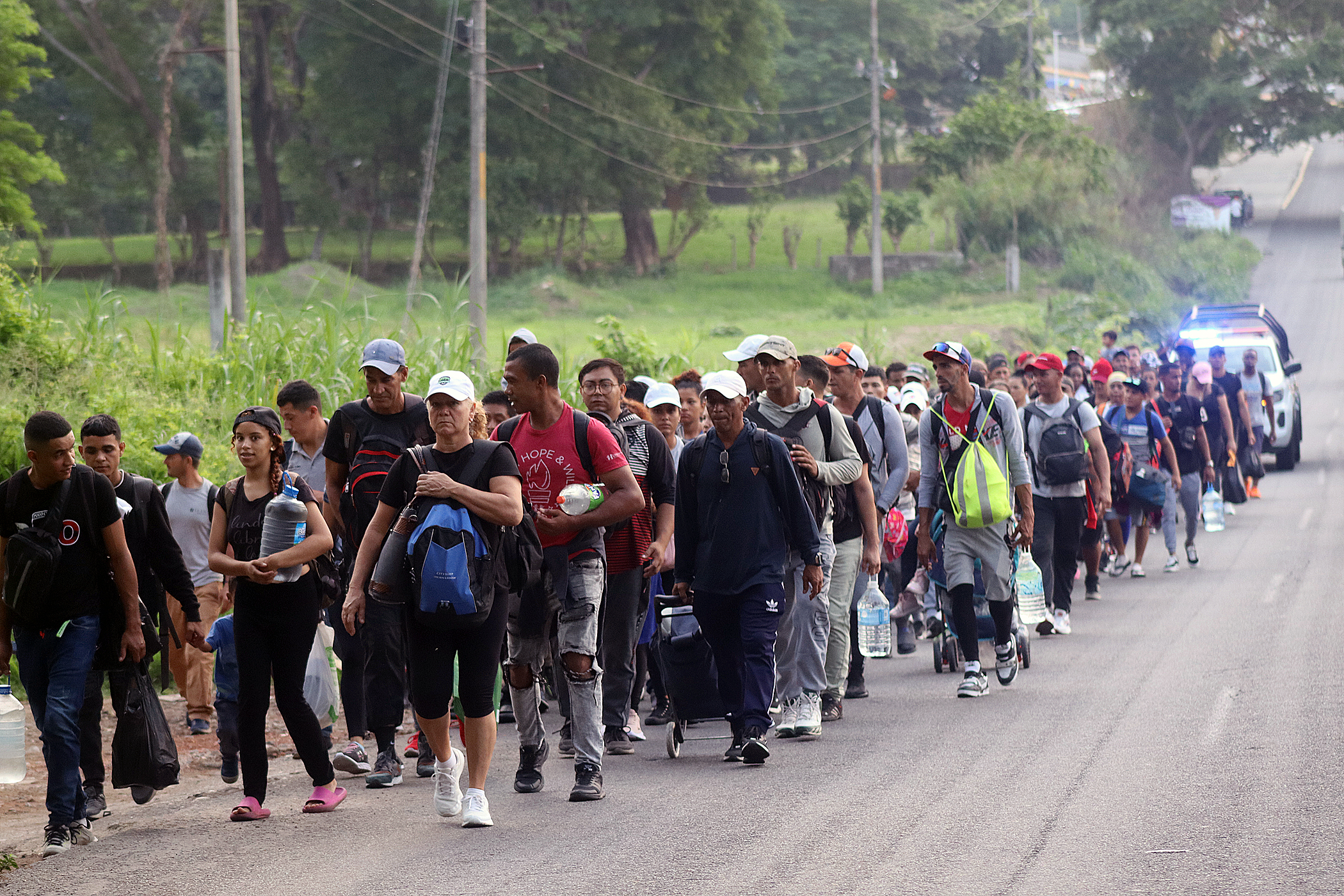 Caravana de migrantes en México que buscará entrar a Estados Unidos. Foto: EFE.